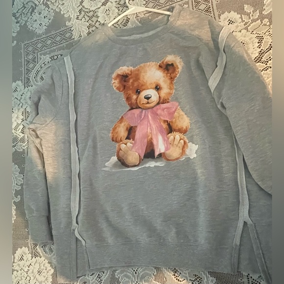Gray Teddy Bear Sweater - Picture 2 of 10